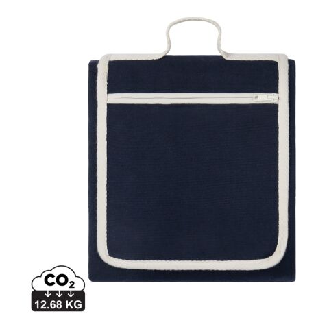 VINGA Volonne AWARE™ recycled canvas picnic blanket blue-off white | No Branding | not available | not available | not available