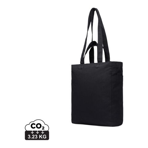 VINGA Hilo AWARE™ recycled canvas zip tote black | No Branding | not available | not available | not available