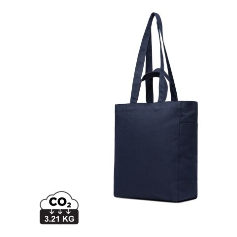 VINGA Hilo AWARE™ recycled canvas zip tote navy
