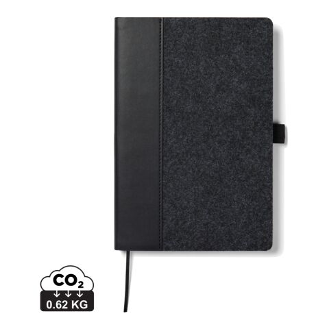 VINGA Albon GRS recycled felt notebook black | No Branding | not available | not available
