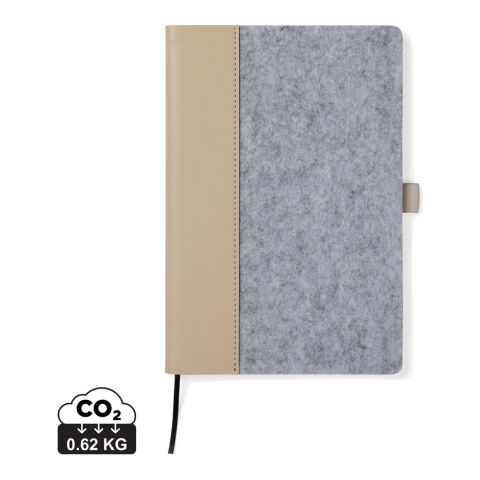 VINGA Albon GRS recycled felt notebook grey | No Branding | not available | not available