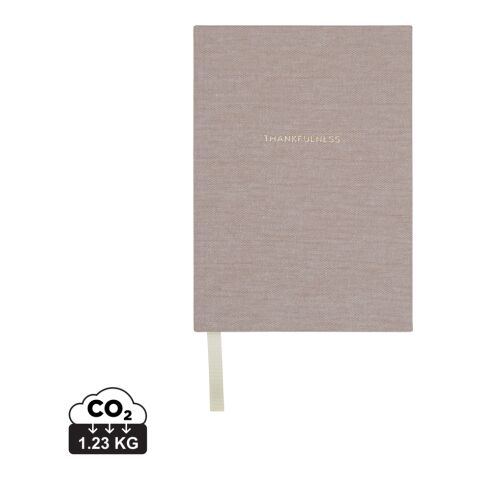 VINGA Thankfulness GRS recycled paper journal beige | No Branding | not available | not available