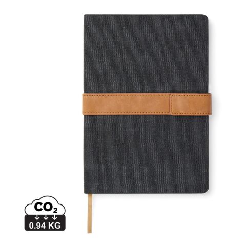 VINGA Bosler RCS recycled canvas note book black | No Branding | not available | not available