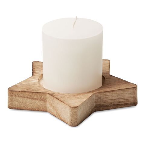 Candle on star wooden base