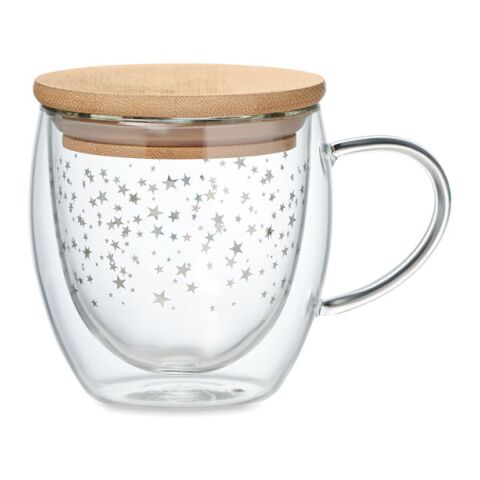 Double wall borosilicate mug with stars