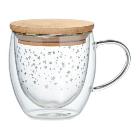 Double wall borosilicate mug with stars
