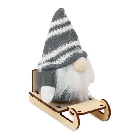 Gnome on wooden sleigh
