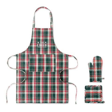 Chequered cotton kitchen set Colourful