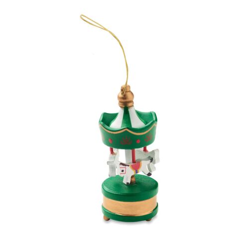 Wooden carousel ornament green