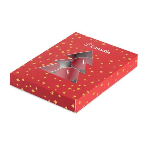 Cinnamon scented tea light set red
