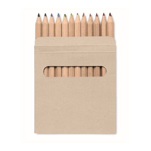 Cardboard box 12 coloured pencil set brown | Without Branding | not available | not available | not available