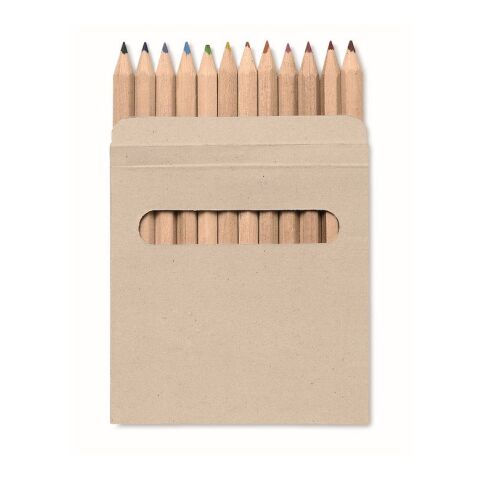 Cardboard box 12 coloured pencil set brown | No Branding | not available | not available | not available