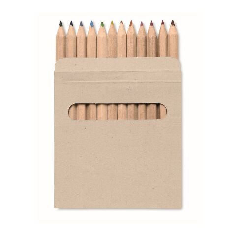 Cardboard box 12 coloured pencil set brown | Without Branding | not available | not available | not available