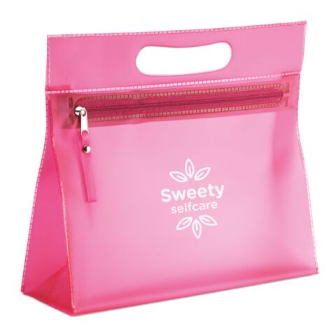 Transparent cosmetic pouch fuchsia | No Branding | not available | not available | not available