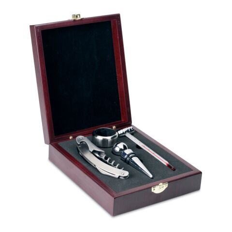 Classic wine set in wooden box silver | Without Branding | not available | not available | not available