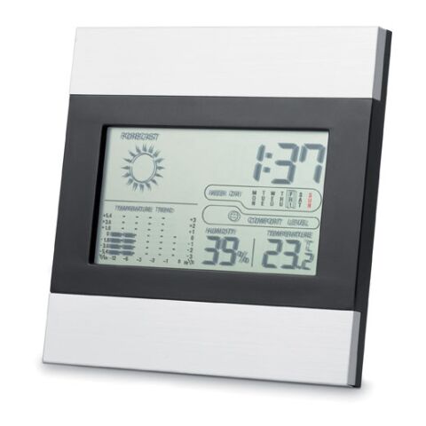 Weather station and clock matt silver | Without Branding | not available | not available | not available