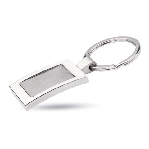 Metal rectangular key ring shiny silver | Without Branding | not available | not available
