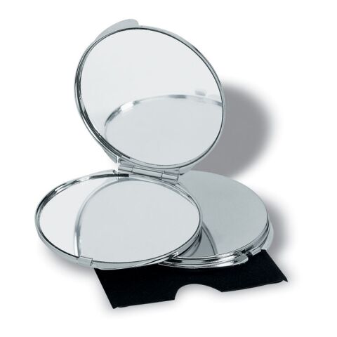 Chrome plated metal make-up mirror shiny silver | Without Branding | not available | not available