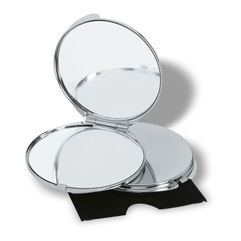 Chrome plated metal make-up mirror shiny silver | Without Branding | not available | not available