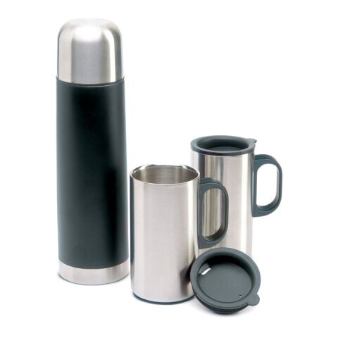 Insulation flask with 2 mugs black | Without Branding | not available | not available | not available