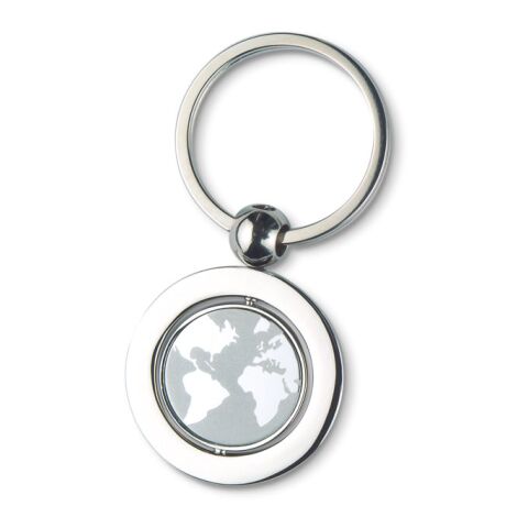 Globe metal key ring silver | Without Branding | not available | not available