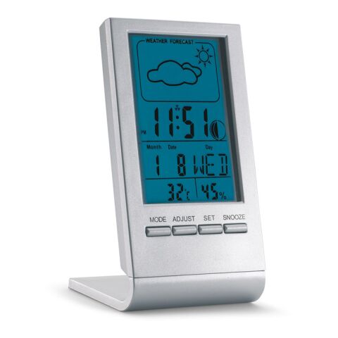 Weather station with blue LCD silver | Without Branding | not available | not available | not available