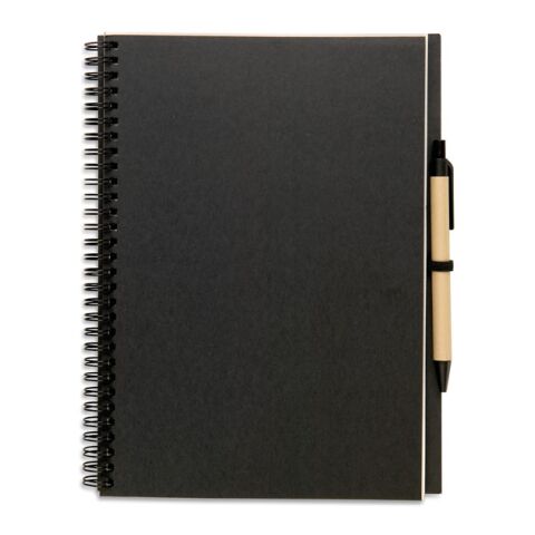 Recycled 70 sheets notebook with pen black | Without Branding | not available | not available | not available