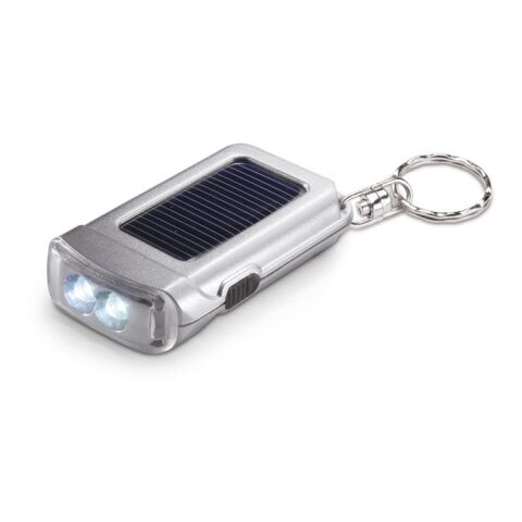 Solar powered torch key ring matt silver | Without Branding | not available | not available