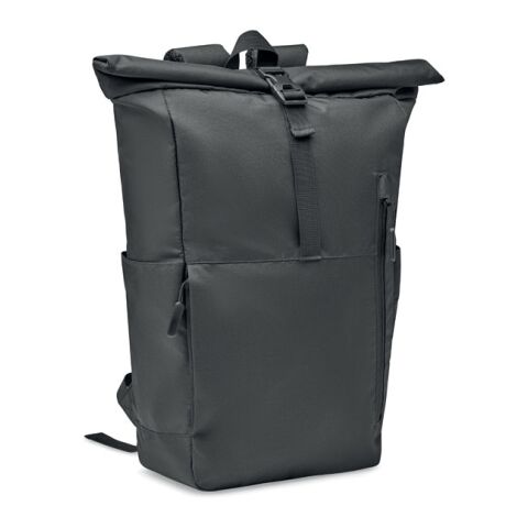 300D RPET rolltop backpack black | Without Branding | not available | not available | not available