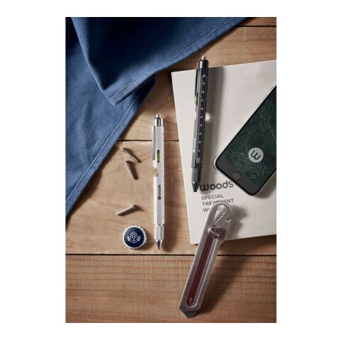 Spirit level pen with LED light black | No Branding | not available | not available