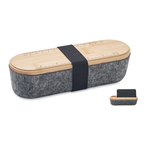 RPET felt pencil case with lid wood | Without Branding | not available | not available