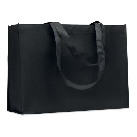 Gusset non-woven shopping bag black | Without Branding | not available | not available | not available