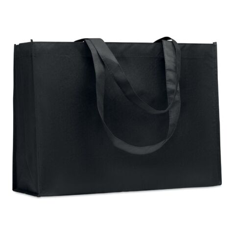 Gusset non-woven shopping bag black | Without Branding | not available | not available | not available