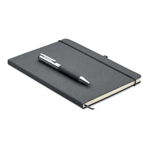 Recycled leather notebook set black | Without Branding | not available | not available | not available