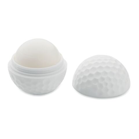 Lip balm in golf ball shape white | Without Branding