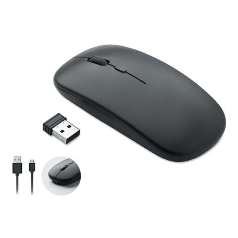 Rechargeable wireless mouse black | Without Branding | not available | not available
