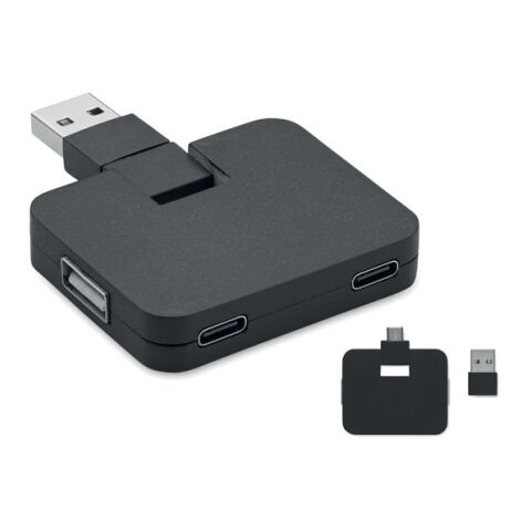 4 port USB hub black | Without Branding | not available | not available | not available