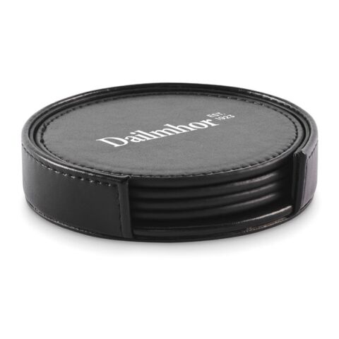 Set of 4 PU coasters black | No Branding | not available | not available | not available
