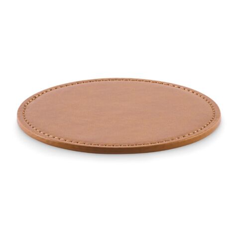 Round coaster in PU brown | No Branding | not available | not available | not available