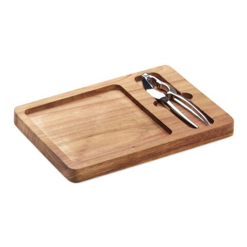 Acacia nut cracker set wood