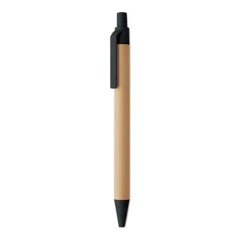 Push button ball pen in bamboo black | No Branding | not available | not available