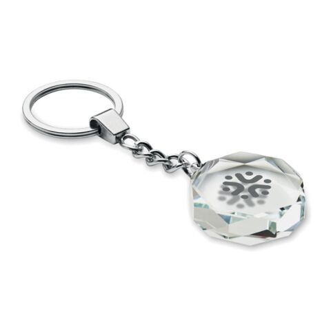 Glass round award key ring transparent | No Branding | not available | not available | not available