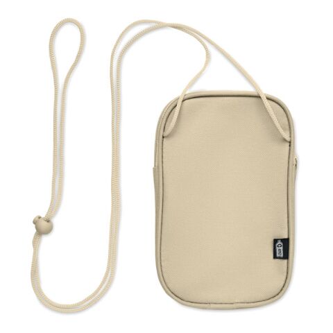 RPET cross body travel pouch beige | No Branding | not available | not available | not available