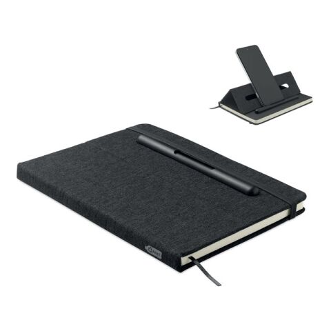 A5 notebook with phone holder black | No Branding | not available | not available | not available