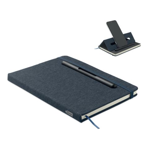 A5 notebook with phone holder navy blue | No Branding | not available | not available | not available