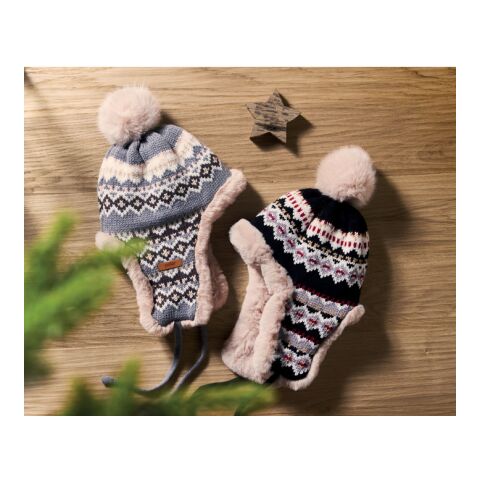 Knitted beanie with ear flap grey | No Branding | not available | not available | not available