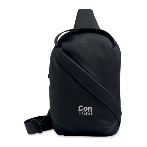 Cross chest bag in soft PU black | No Branding | not available | not available