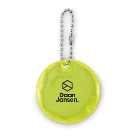 Round reflective keyring neon yellow | No Branding | not available | not available