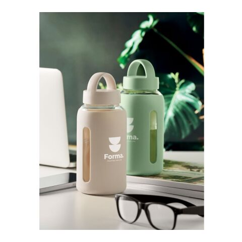 Mid Ocean Germany GmbH Promotional High borosilicate glass bottle – beige – custom branded merch with logo for bulk corporate gifts