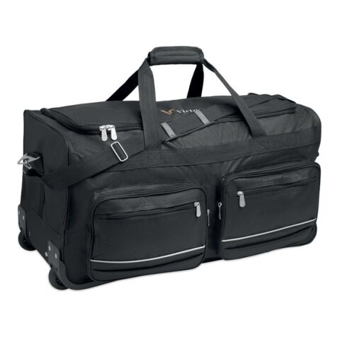 Duffle bag trolley 600D RPET black | No Branding | not available | not available | not available